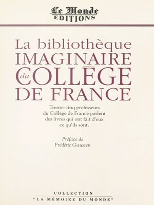 cover image of La Bibliothèque imaginaire du Collège de France